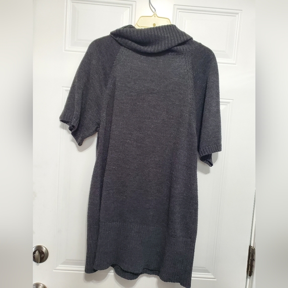 Worthington Cowl Neck Short Sleeved Gray Sweater - Picture 8 of 14